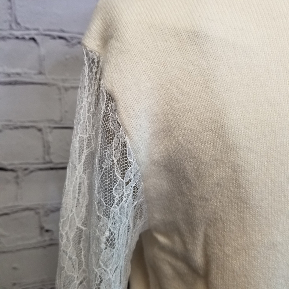 Magaschoni cashmere lace sleeve sweater - Picture 7 of 12